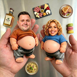 Personalized Funny Face Squishy Acrylic Fridge Magnet With Pressable Belly | Funny Gift For Family Friend