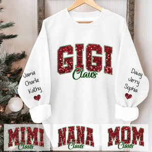 Glitter Gigi Claus Christmas And Kids Personalized Sweatshirt