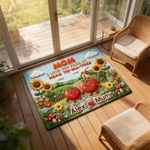 Personalized Adorable Tomato Doormat With Name | 2026 Mother's Day Gift For Mom