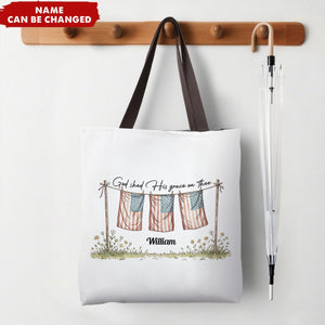 Personalized Tote Bag God Shed His Grace On Thee Independence Day Faith and Freedom Christian