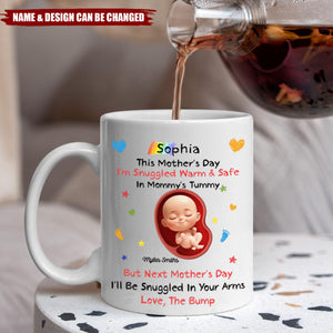 Sending Cuddles From The Inside - Family Personalized Custom Mug - Mother's Day, Baby Shower Gift, Gift For First Mom