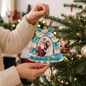 Personalized "The Family Bell" Sea Glass Style Acrylic Ornament | Christmas Family Keepsake Gift