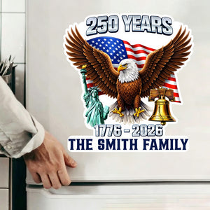 Personalized Eagle Liberty Bell Decal With Family Name - 250th Independence Gift