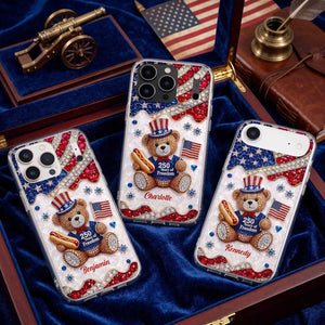 Personalized 250 Years of Freedom Patriotic Bear Phone Case - Gift For US Lovers