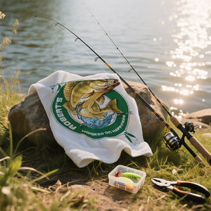 Personalized Fishing Theme Soft Towel | Outdoor Gear Father's Day Gift For Dad Fishing Lover