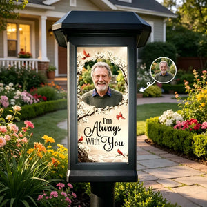Personalized Memorial Solar Garden Light With Photo | Gone From Sight Sympathy Gift For Loss Of Love
