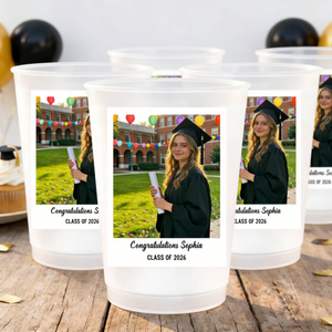 Personalized Polaroid Photo Graduation Cup With Class Of 2026 - Party Favor For College Grads
