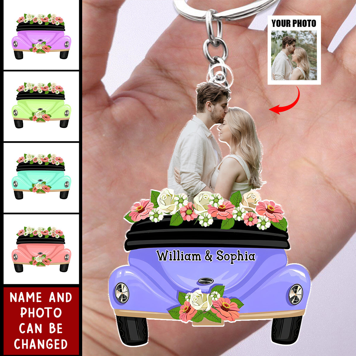 Personalized Acrylic Keychain - Wedding Anniversary Gift - Upload Photo - Gift For Husband Wife