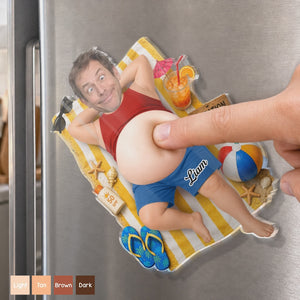 Personalized Photo Fridge Magnet Dad Bod Belly Squishy | Father's Day Funny Gifts For Dad Grandpa