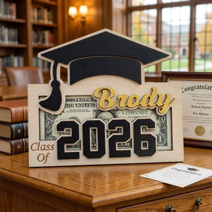 Personalized Graduation Money Holder & Fridge Magnet With Name Class of 2026 Graduation Gift For Him Her