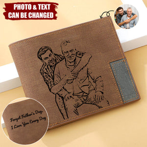 Custom Photo Engraved Personalized Wallets, Gifts For Men Gift For Father's Day