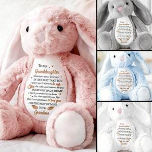 Personalized To My Granddaughter Love Promise Stuffed Bunny With Names & Color | Meaningful Birthday Gift For Granddaughters