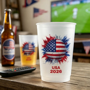 Personalized Vibrant Party Cup With Country Flag & Year - Soccer Cup 2026 Gift For Football Fans