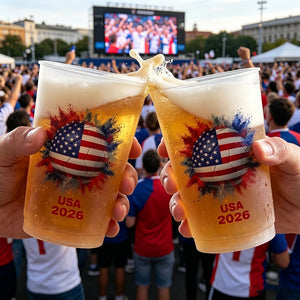 Personalized Vibrant Party Cup With Country Flag & Year - Soccer Cup 2026 Gift For Football Fans