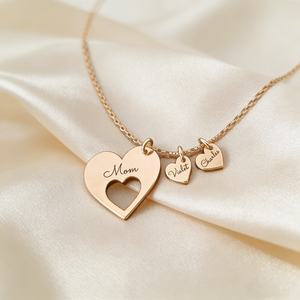 Personalized Heart Necklace With 1-3 Kids' Names | Elegant "Mom & Kids" Connection Mother's Day Gift For Mom
