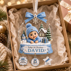 Personalized Baby's First Christmas Acrylic Ornament | Christmas Gift For Newborn Baby Boy Girl