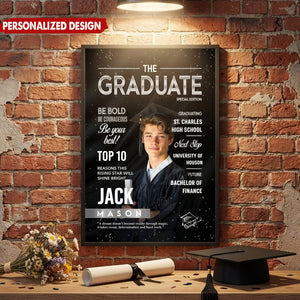 Personalized Graduation Photo Magazine Cover Poster With Text & Name | Graduate Season Gift For Class of 2026