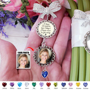 Personalized Wedding Memorial Pins - Customized Birthstones & Photo,Bridal Bouquet Decoration,Love And Memories Will Always Be With You