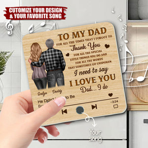 Personalized Music Fridge Magnet To My Dad Our Song Gift From Daughter Son,Father's Day Gift