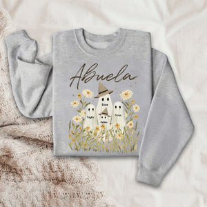 Custom Cute Ghost Nana & Kids Sweatshirt - Personalized Name And Design | Unique Gift for Halloween & Fall