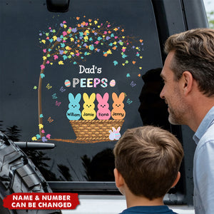 Personalized Family Bunny Easter Car Window Decal Sticker With 1-10 Names & Icons | Fun Easter Family Gift For Grandma Mom & Dad