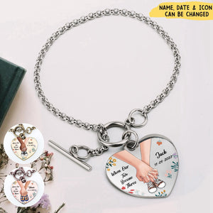 When Our Two Became Three - Personalized Heart Bracelet