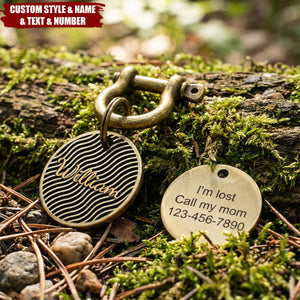 Personalized Anti-Lost Brass Pet ID Tag With Name & Phone Number - Birthday Or Gotcha Day Gift Safety Essential For Dog & Cat Lovers