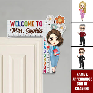Welcome To My Class Teacher Gift Back To School - Personalized Door Corner Wood Sign