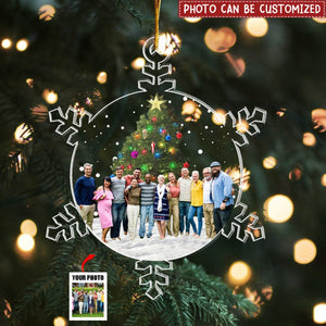 Snowflakes Photo Family, Friends - Personalized Acrylic Photo Ornament