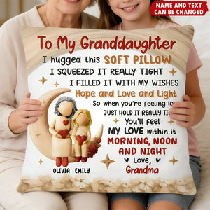 Personalized Grandmother To Grandchildren Soft Hugging Pillow With Names & Text - Heartfelt Birthday Gift For Boy Girl