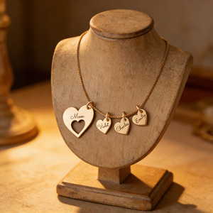 Personalized Heart Necklace With 1-3 Kids' Names | Elegant "Mom & Kids" Connection Mother's Day Gift For Mom
