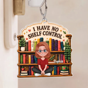 Personalized "I Have No Shelf Control" Book Acrylic Keychain - Gift For Readers & Kids