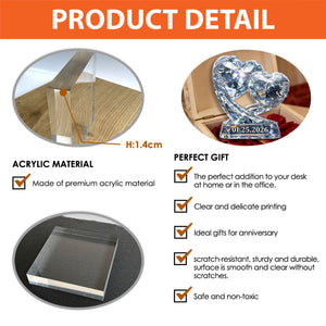 Personalized Romantic Love Shaped Acrylic Plaque With Names & Date | Romantic Valentine's Day 2026 Gift For Couple