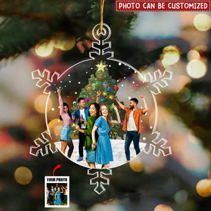 Snowflakes Photo Family, Friends - Personalized Acrylic Photo Ornament