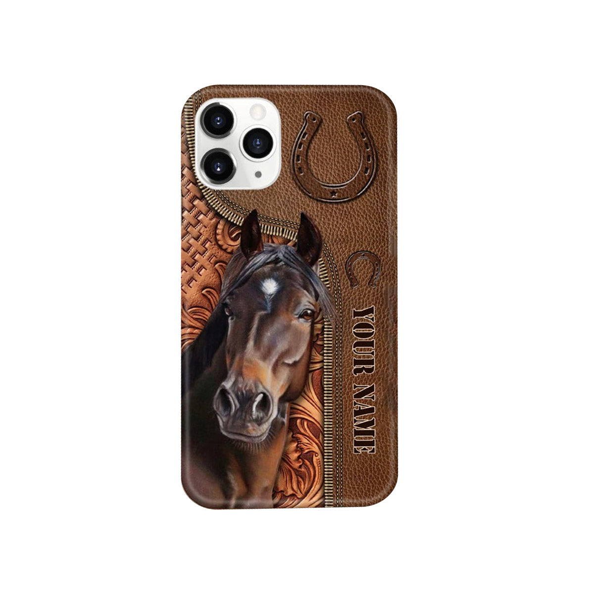 Personalized Phone Case Horse Love Leather Pattern