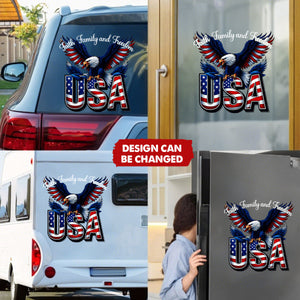 Personalized Weatherproof Patriotic Car Window Decal Sticker With USA Flag Design - 250th Anniversary Gift For Veterans & Proud Families