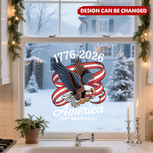 Customized Durable Vinyl 250th Anniversary USA Car Window Sticker With Faith Family Freedom Eagle - Celebration Gift For Proud Americans