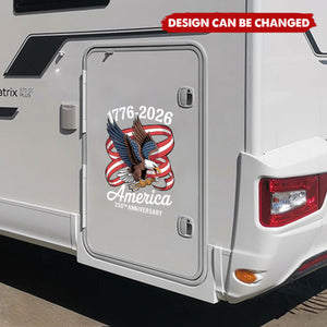 Customized Durable Vinyl 250th Anniversary USA Car Window Sticker With Faith Family Freedom Eagle - Celebration Gift For Proud Americans