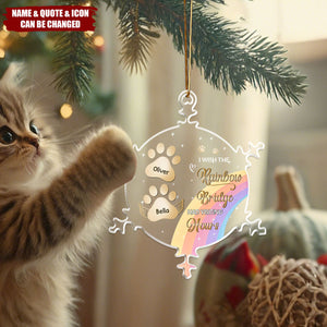 Personalized Snowflake Rainbow Bridge Ornament With 1-6 Names Heartfelt Memorial Gift For Pet Lover