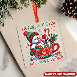 Personalized Funny Cute Snowman Ornament With Name Hilarious Christmas Gift For Family Friend Coworker