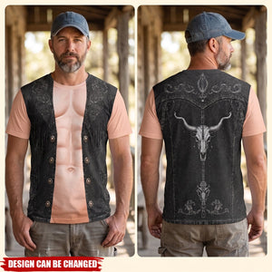 Men's Funny 3D Cowboy, Bachelor Party Costume, Adult Humor Halloween Cosplay - Personalized Shirt