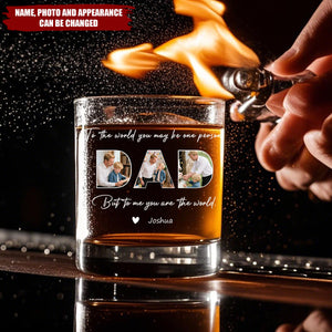Personalized Photo Happy Father's Day Family Whiskey Glass - Gift For Dad Father's Day Gift