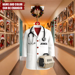 Personalized Vet Coat Christmas Ornament With Name & Color | Thoughtful Xmas Gift For Veterinarian