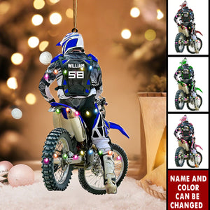 Personalized Off-Road Vehicle Acrylic Ornament With Name & Number - Xmas Tree Decor For Racers Motocross Lover