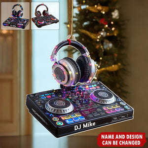 Personalized DJ Controller Christmas Acrylic Ornament With Design & Name | 3D Effect | Unique Gift For Music Producer Mixer