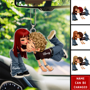 Personalized Romantic Cartoon Couple Acrylic Ornament With Names & Icons | 3D Effect | Creative Anniversary Valentine’s Day For Couple & Soulmates