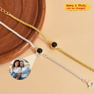 Customized Photo Projection Bracelet - Personalized Couple Memorial Jewelry Surprise Gift For Birthdays Anniversaries For Her