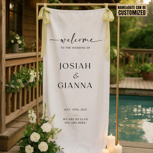 Fabric Wedding Welcome Sign - Personalized Wedding Welcome Sign