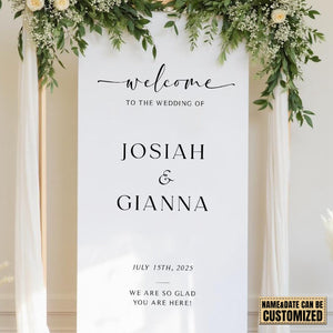 Fabric Wedding Welcome Sign - Personalized Wedding Welcome Sign