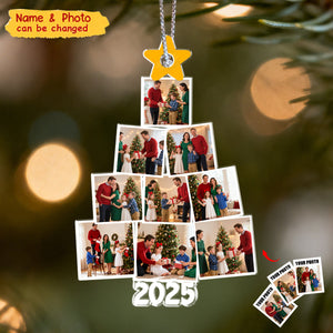 Personalized Family Photo Tree Christmas Ornament With Year Reserve Cherished Christmas Memories For Family